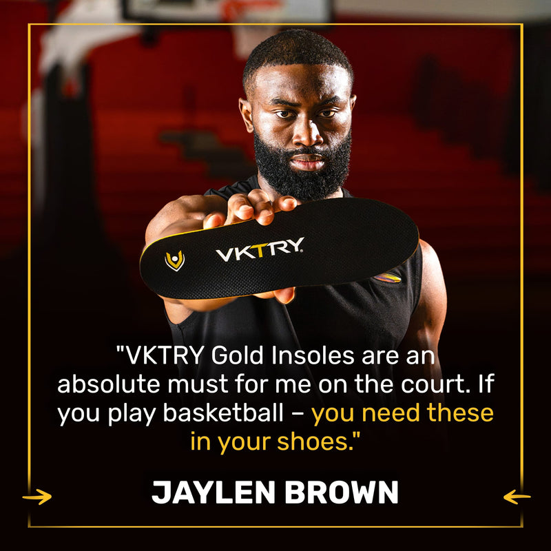VKTRY Gold Performance Insoles - brand athlete graphic
